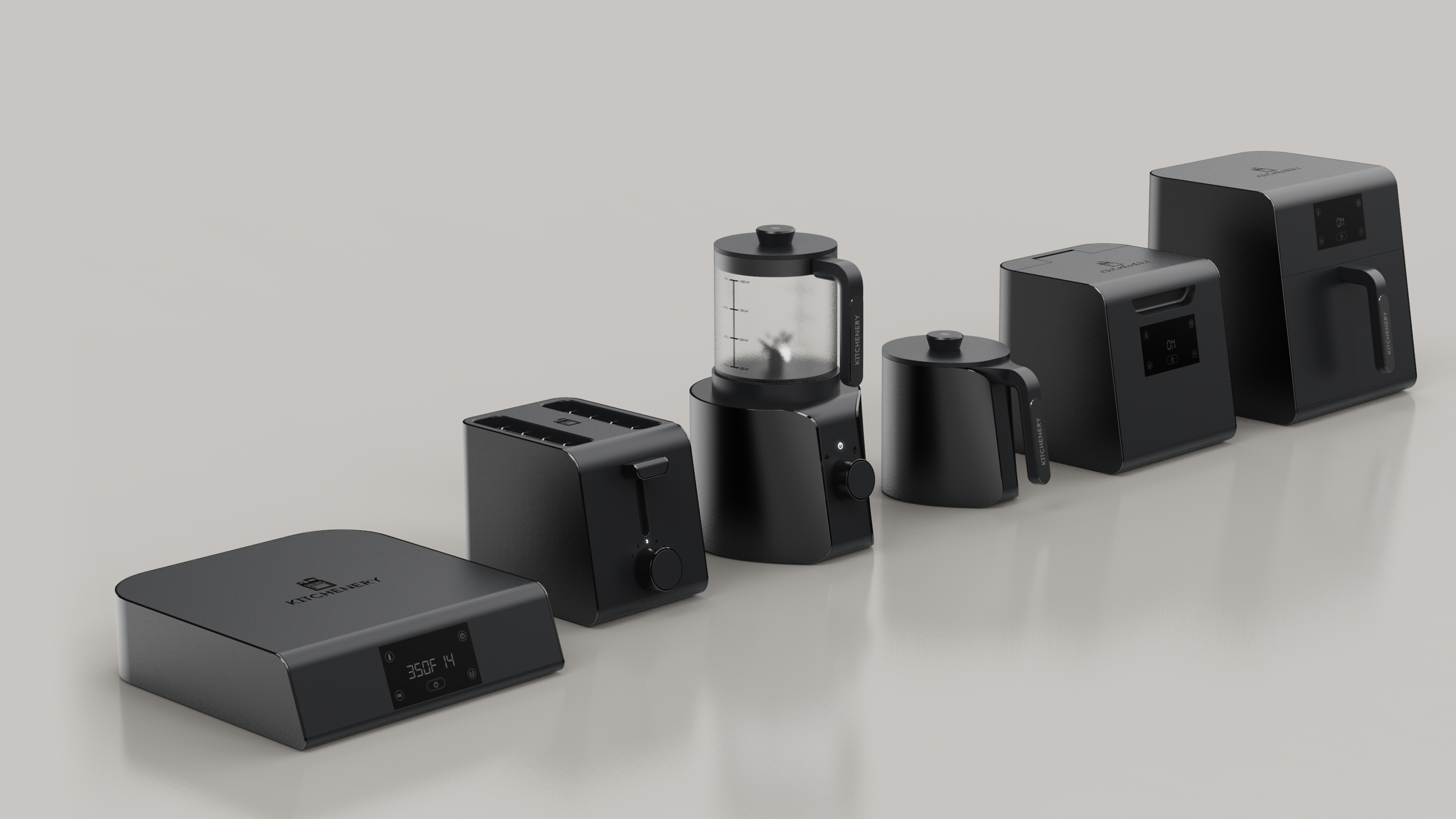 Kitchenery-Suite-of-cordless-kitchen-appliances-black IoT Kitchenery Connectivity Smart Homes Hotel Kitchenettes Cordless Kitchenery