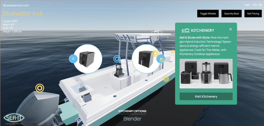 Kitchenery-3d-portal-Sea-it Bluewater 4x4, showing cordless applainces - IBEX launch. 